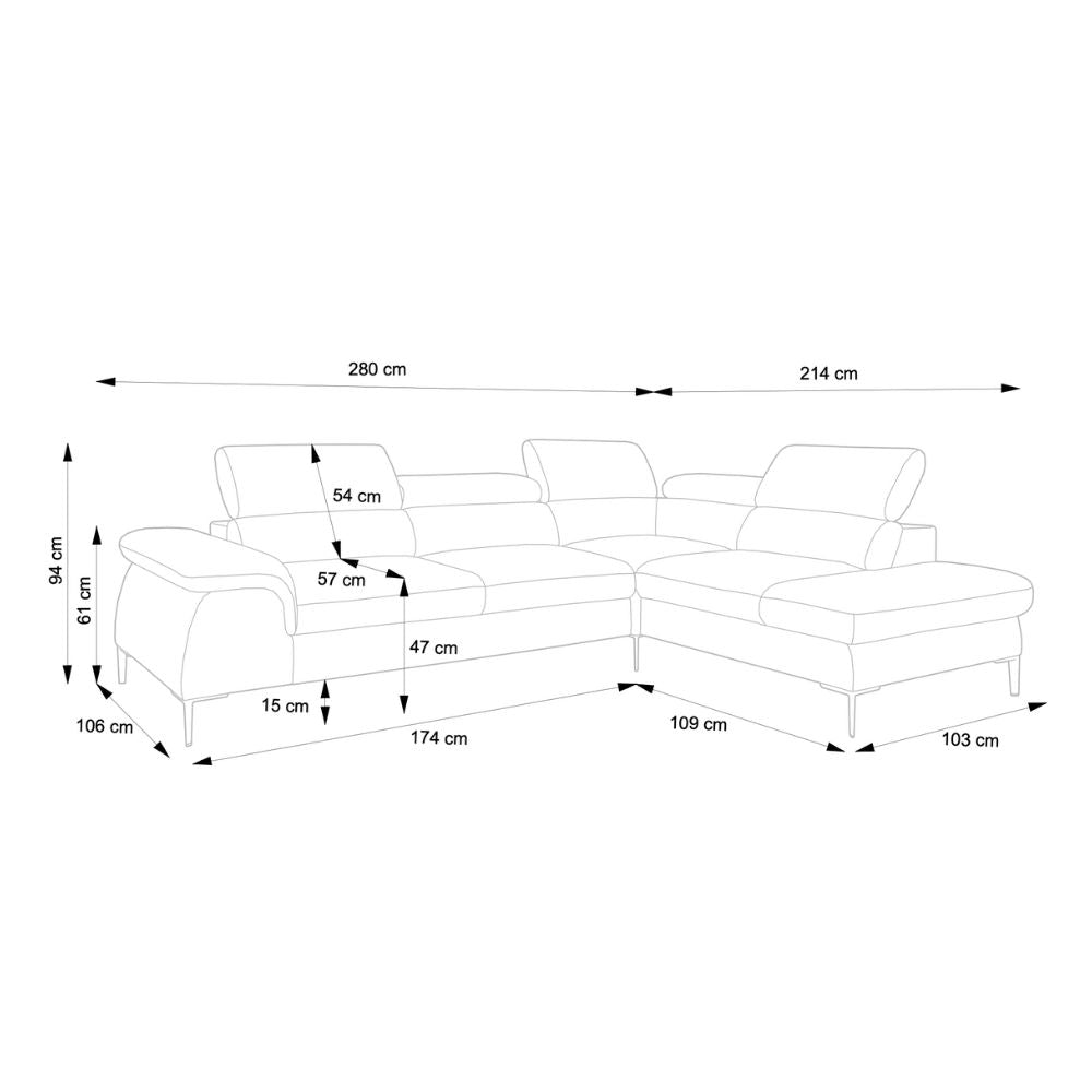 Corner sofa - BLUES L